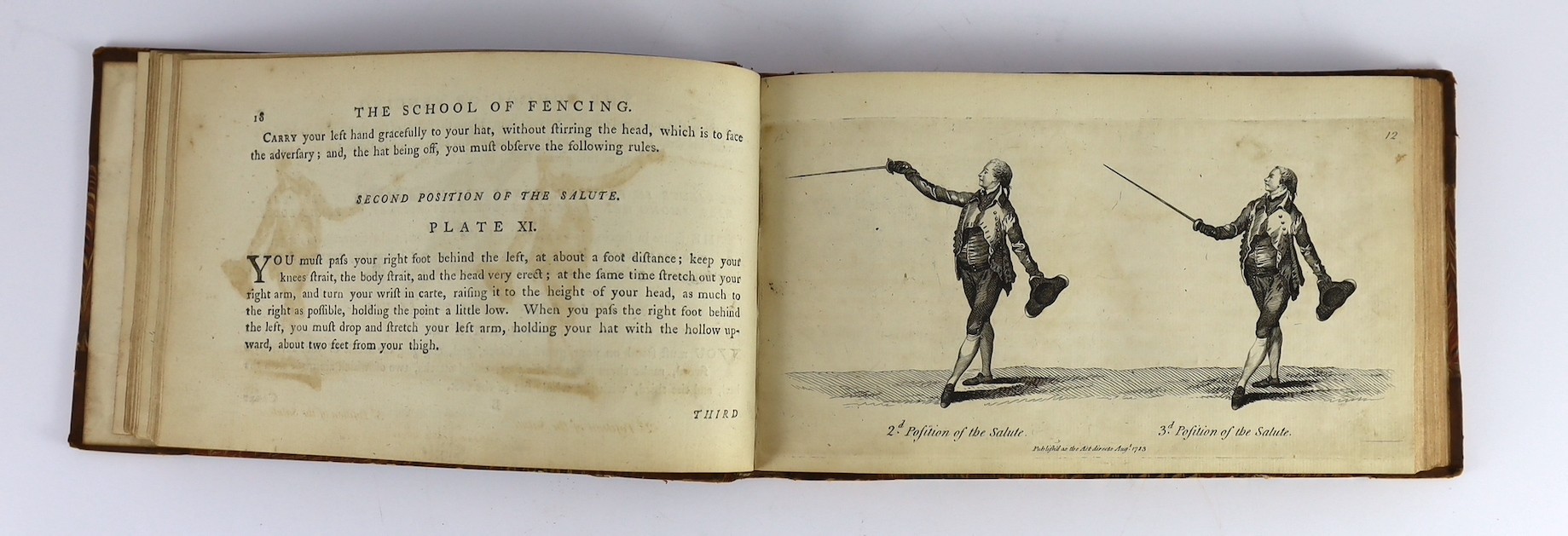 Angelo, Henry - The School of Fencing with ... the Principal Attitudes and Positions Peculiar to the Art. First edition.